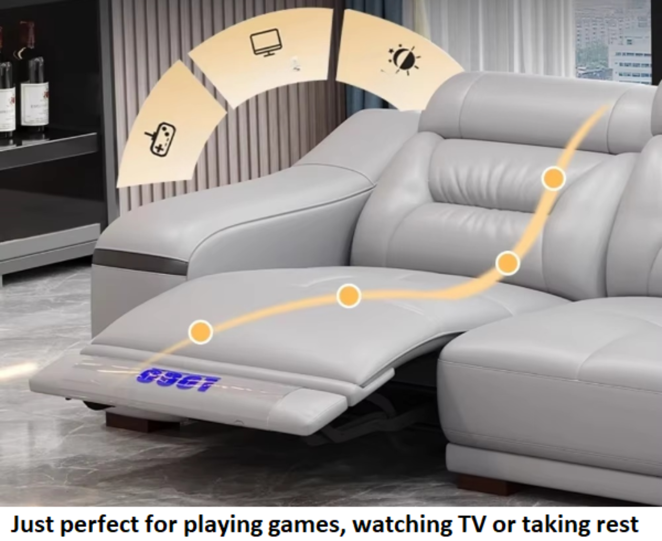 Comfy Electric Reclining Leather Sofa / Ruchi