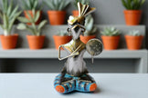 Handcrafted Tribal Musician Metal Statue / Ruchi