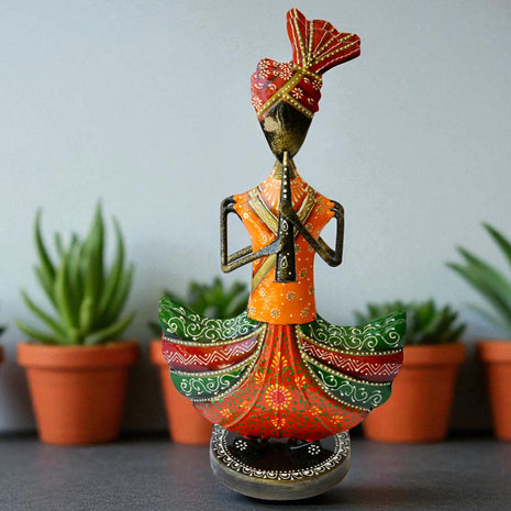 Colorful Metal Statue With Musical Instrument / Ruchi