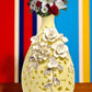 Intricate Yellow Porcelain Flower Vase / Ruchi