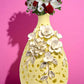 Intricate Yellow Porcelain Flower Vase / Ruchi