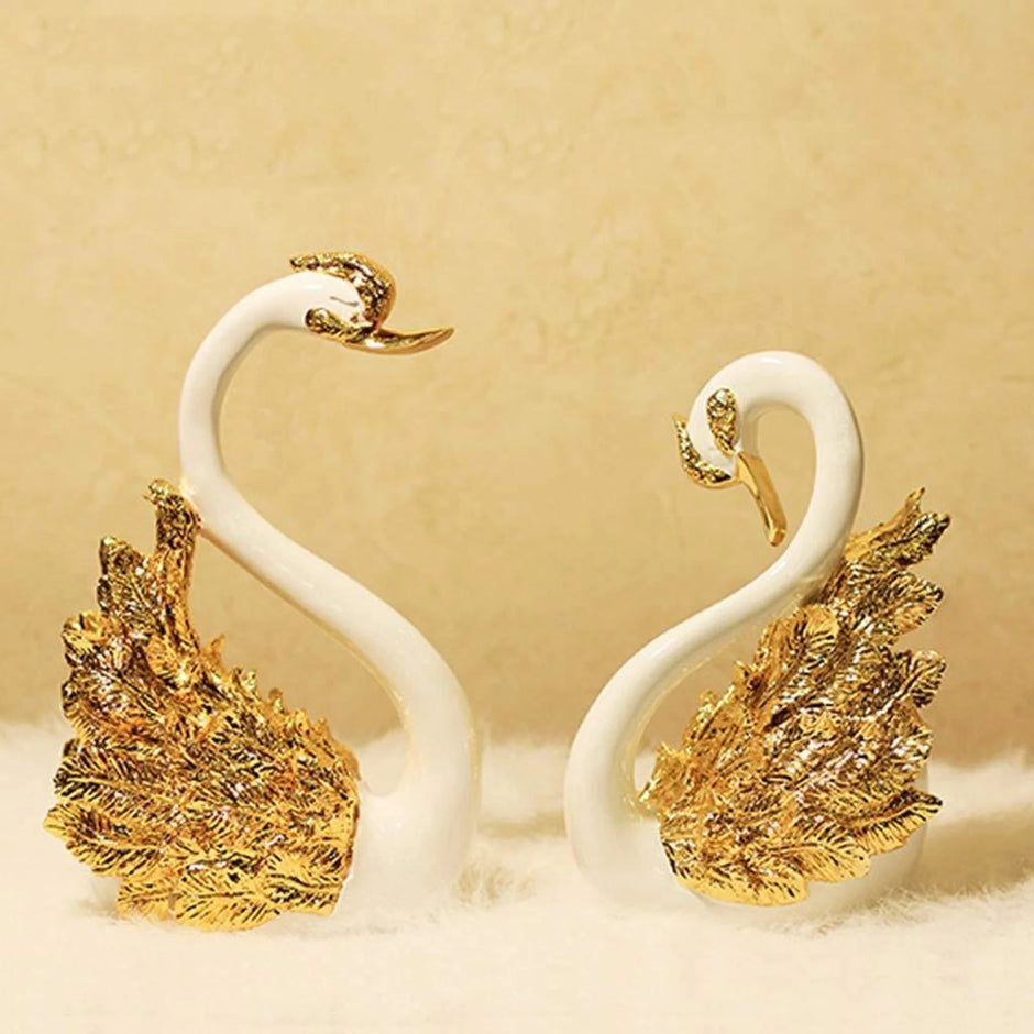 White And Golden Resin Showpiece / Ruchi