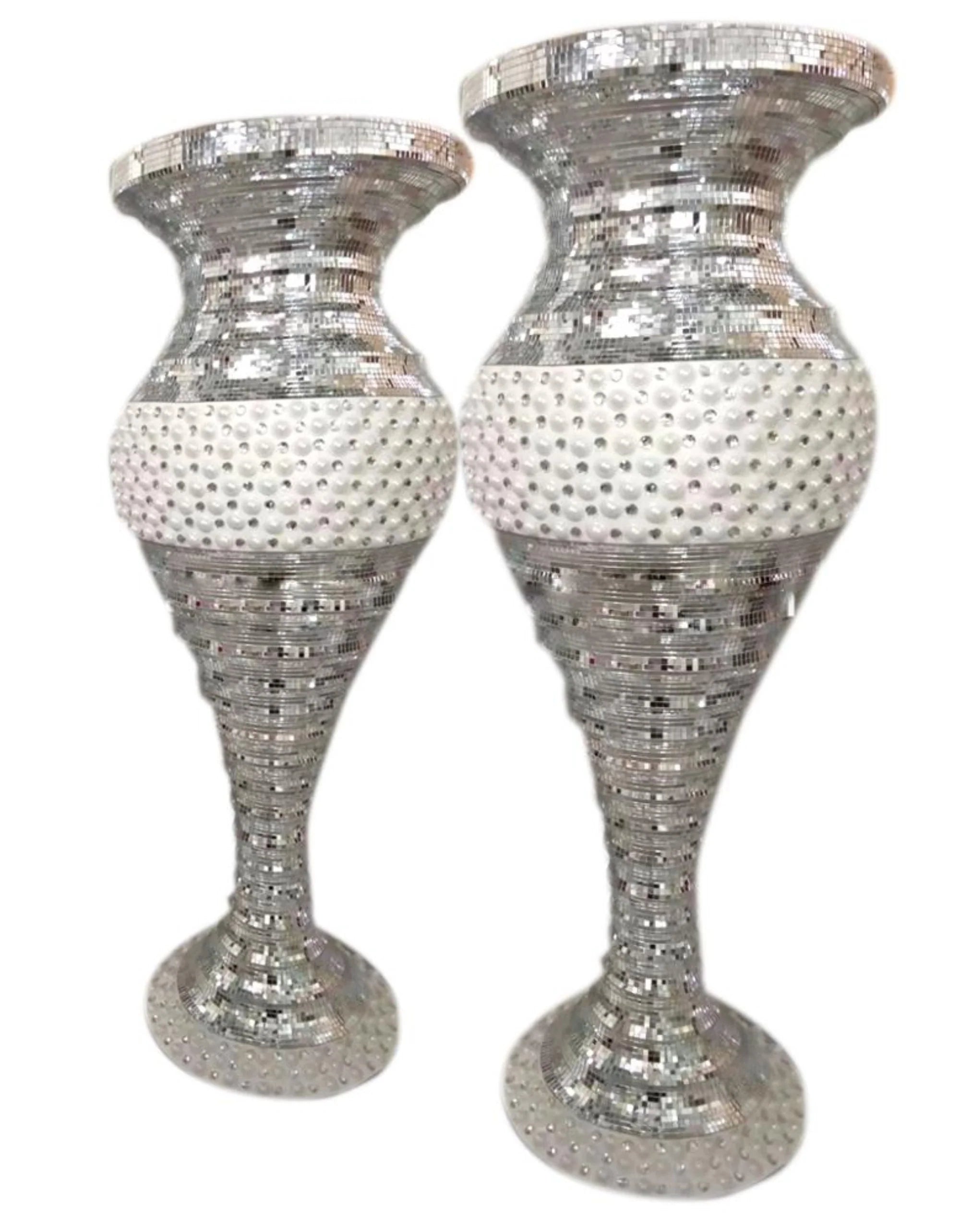 Glossy Silver Pearl Flower Vase / Ruchi