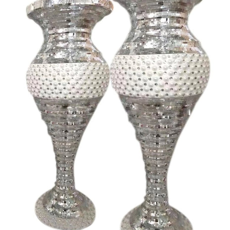 Glossy Silver Pearl Flower Vase / Ruchi