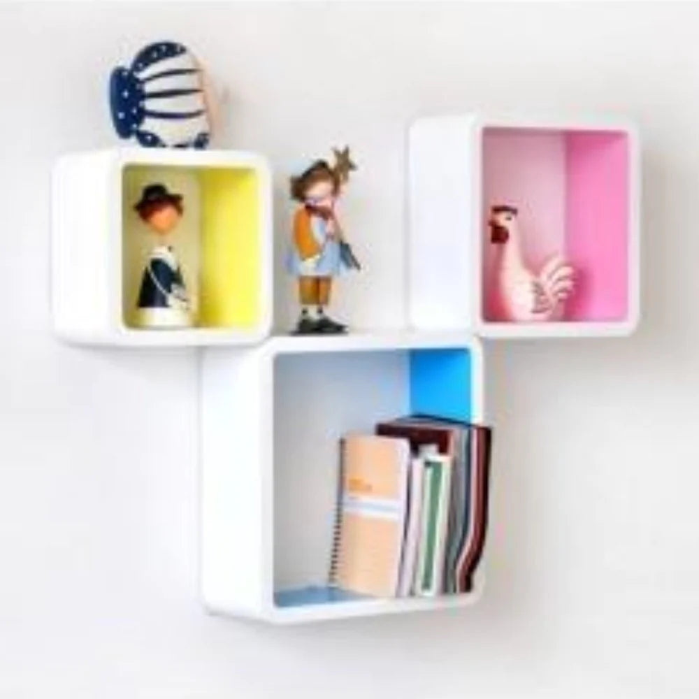 3 Pcs Cuboid Wooden Wall Shelf / Ruchi