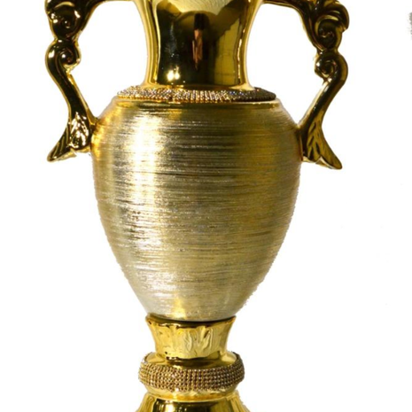Vintage Gold Textured Flower Vase / Ruchi