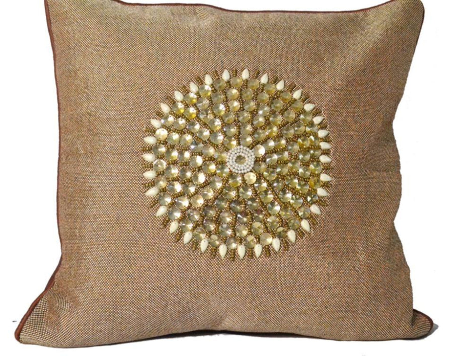 5PCS Crystal Embroidered Plush Cushion Cover / Ruchi