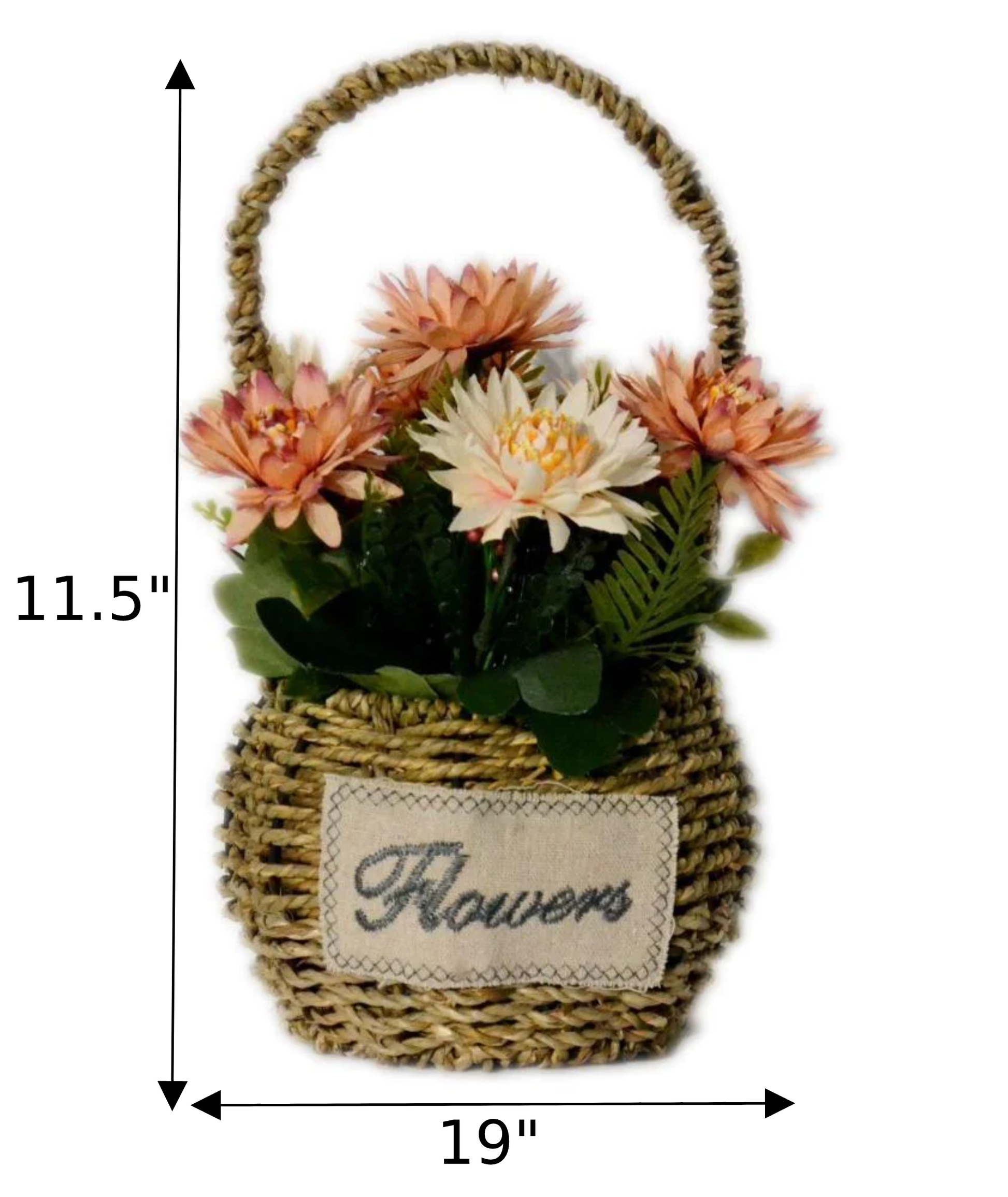 Fashionable 1 Pc Brown Flower Basket with Artificial Flower / Ruchi