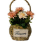 Fashionable 1 Pc Brown Flower Basket with Artificial Flower / Ruchi