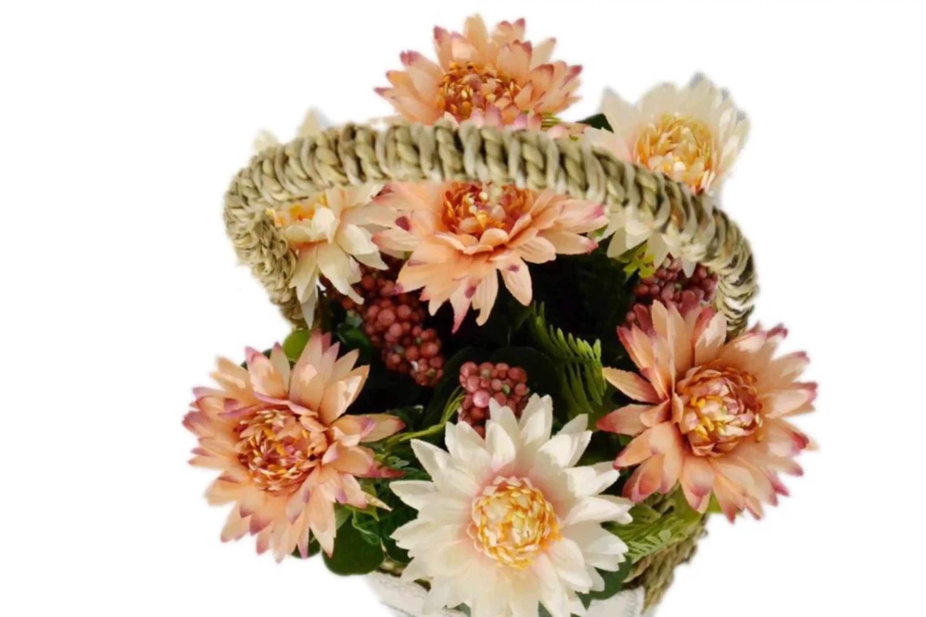 Brown Flower Basket with Artificial Flower / Ruchi