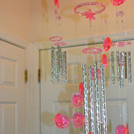 Imposing Pink Crystal Wind Chimes / Ruchi