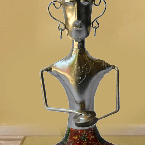 Decorative Metal Statue Playing Khanjani / Ruchi