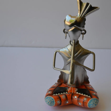 Elegant Metal Tribal Musician Statue / Ruchi