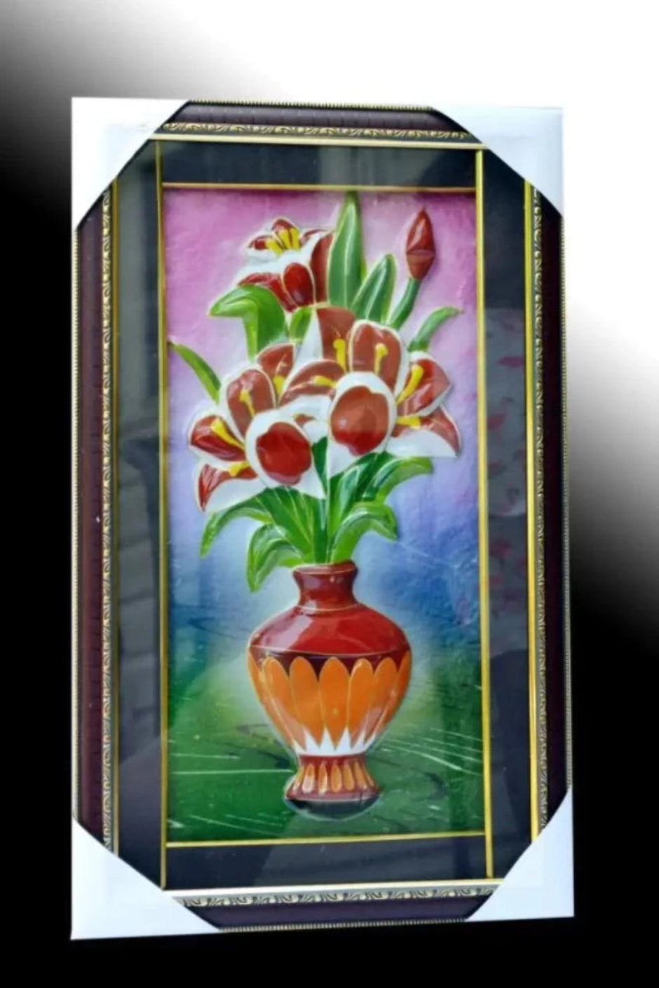 Colorful Printed Fiber Floral Wall Hanging / Ruchi