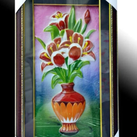 Colorful Printed Fiber Floral Wall Hanging / Ruchi