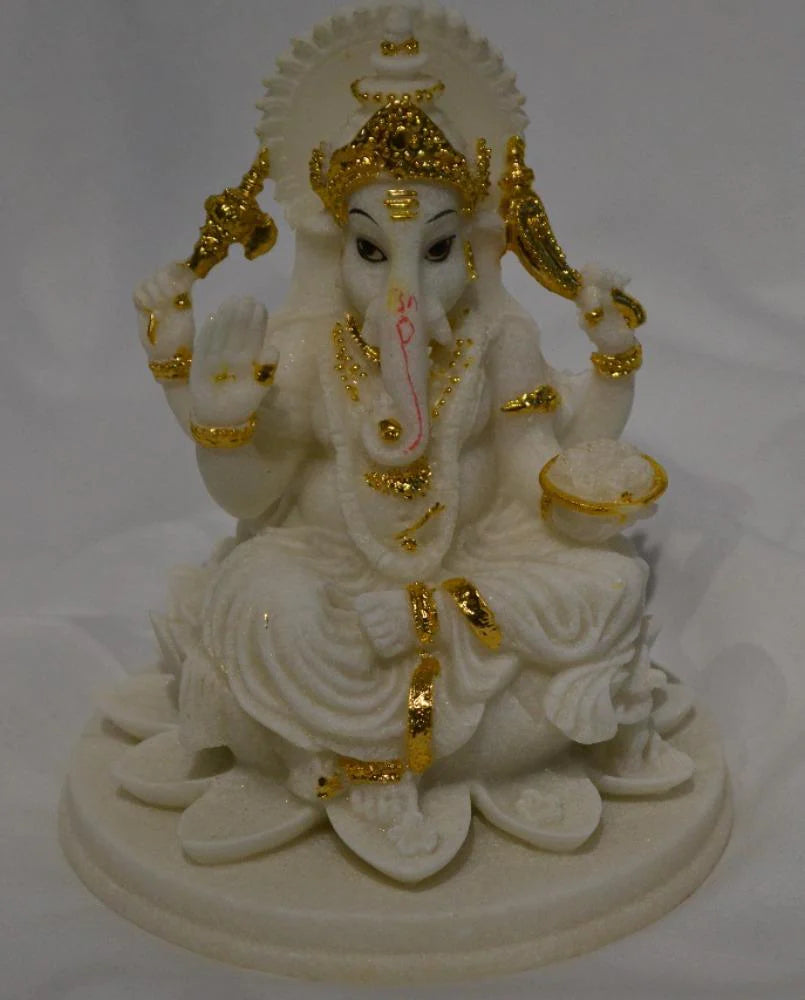 Marvelous 1 Pc White Polyresin Idol For Home Décor / Ruchi