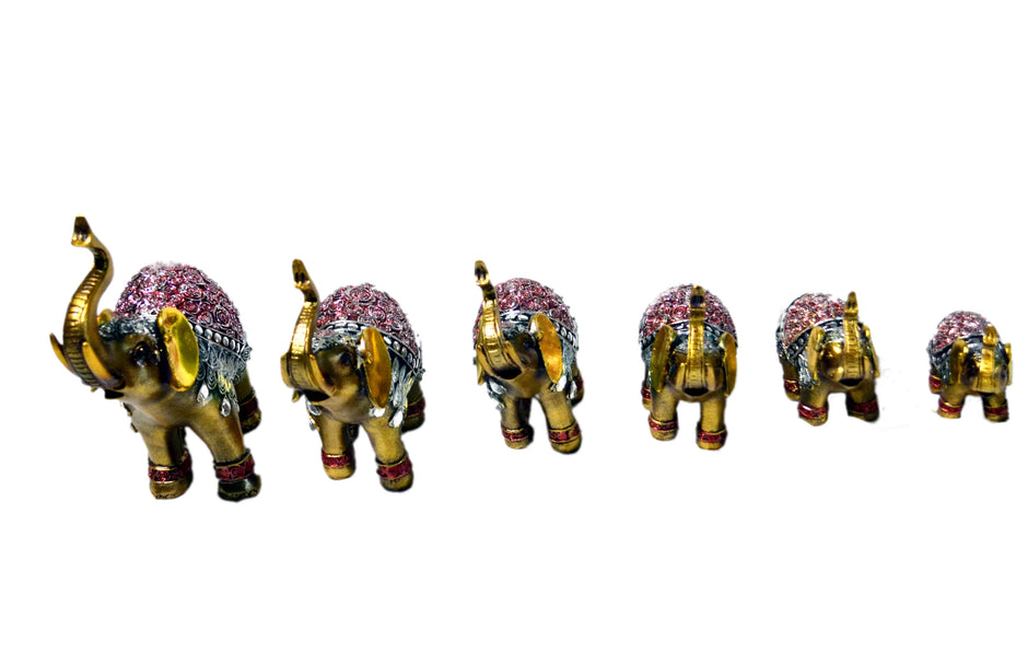 Golden Finish Polyresin Statue Set / Ruchi
