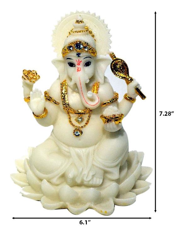 Decorative Entrancing White And Gold Show Piece Of Idol / Ruchi