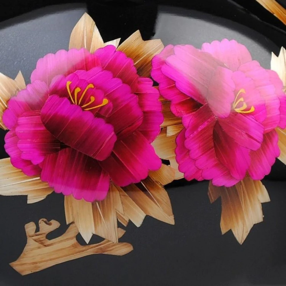 Hand-Painted Red Flower Ceramic Vase / Ruchi