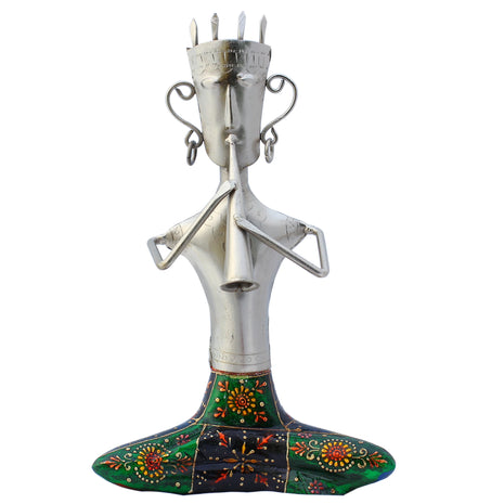 Vintage Metal Decorative Statue Of Musician / Ruchi
