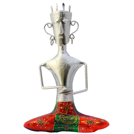 Decorative Metal Statue Playing Khanjani / Ruchi