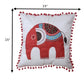 Beautifully Handmade Cotton Blend Cushion Cover With Pom Pom / Ruchi