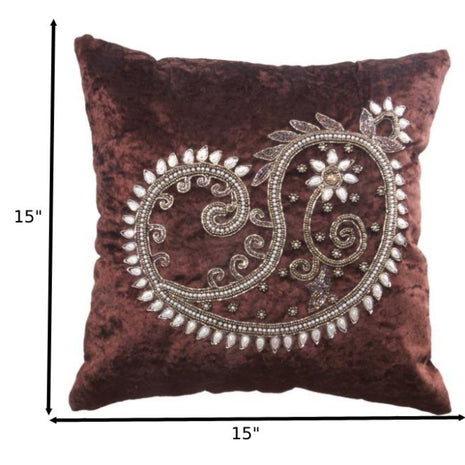 Artful Embroidered Velvet Cushion Covers / Ruchi