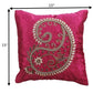 Luxurious Set Of 5 Pink Velvet Cushion Cover With Pearl Embroidery / Ruchi