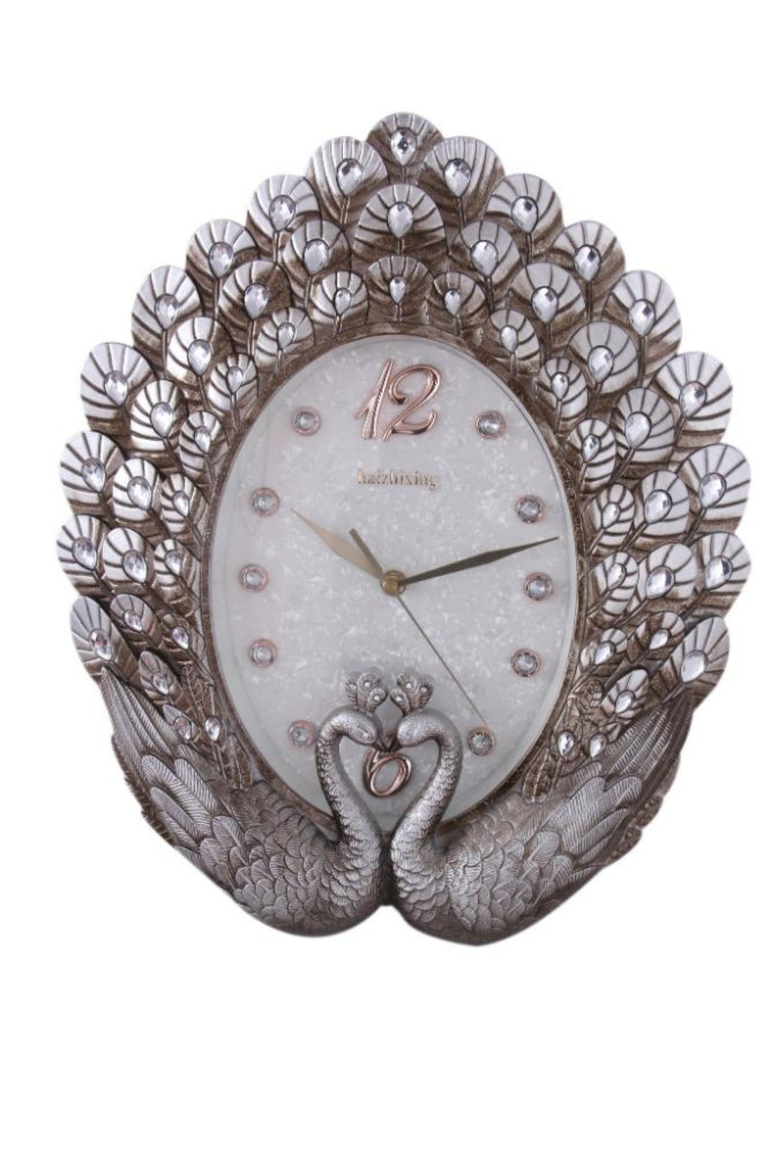 Aesthetic Peacock Design Glass Wall Clock / Ruchi