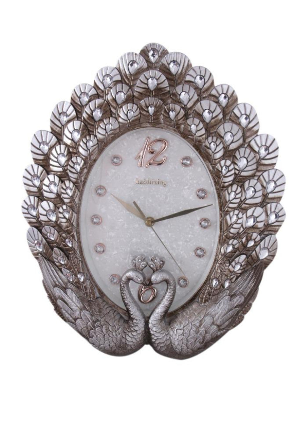 Aesthetic Peacock Design Glass Wall Clock / Ruchi