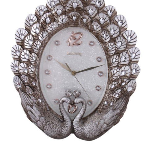 Aesthetic Peacock Design Glass Wall Clock / Ruchi