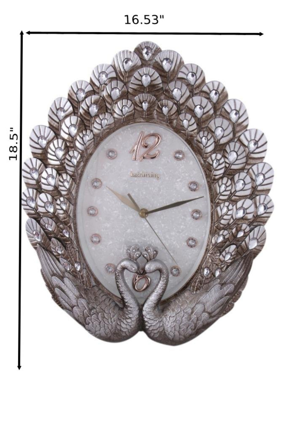Aesthetic Peacock Design Glass Wall Clock / Ruchi