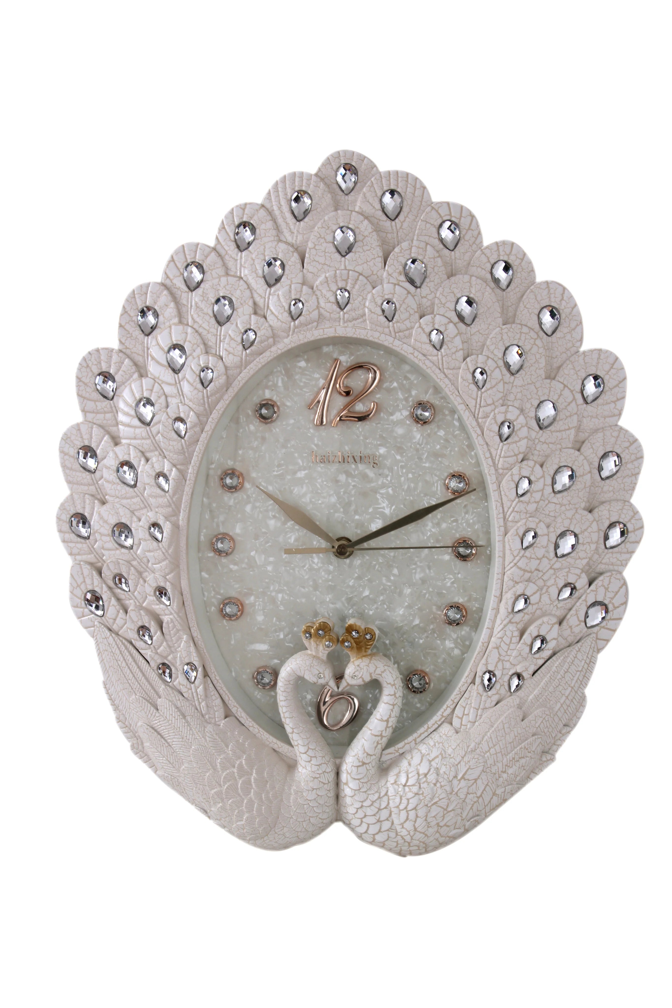 Exquisite Swan Design Glass Clock / Ruchi