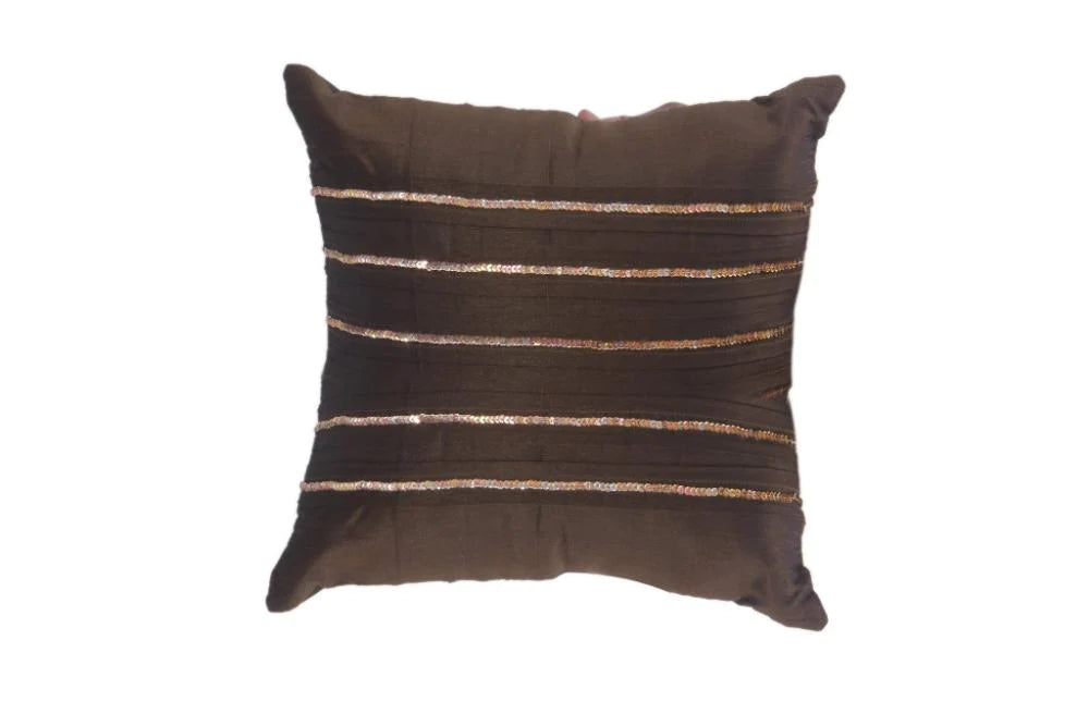 Remarkable Hand Embroidered Set Of 5 Short Plush Cushion Covers / Ruchi