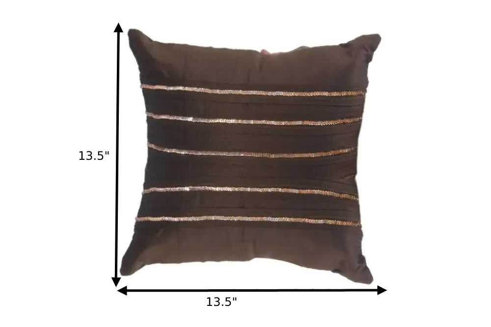 Remarkable Hand Embroidered Set Of 5 Short Plush Cushion Covers / Ruchi