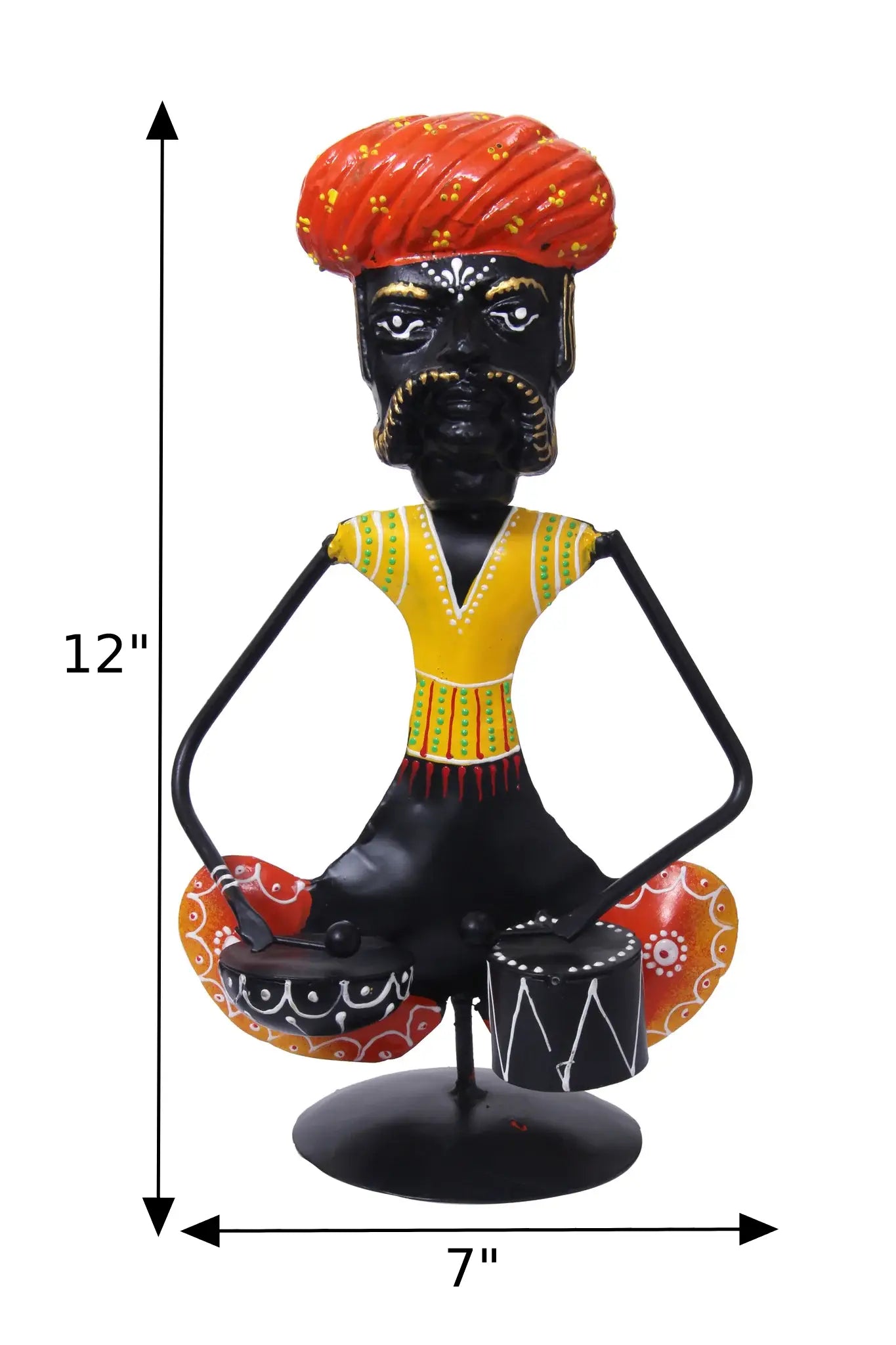 1 Pc Aesthetically Handcrafted 12 Inches Metal Musician Doll / Ruchi