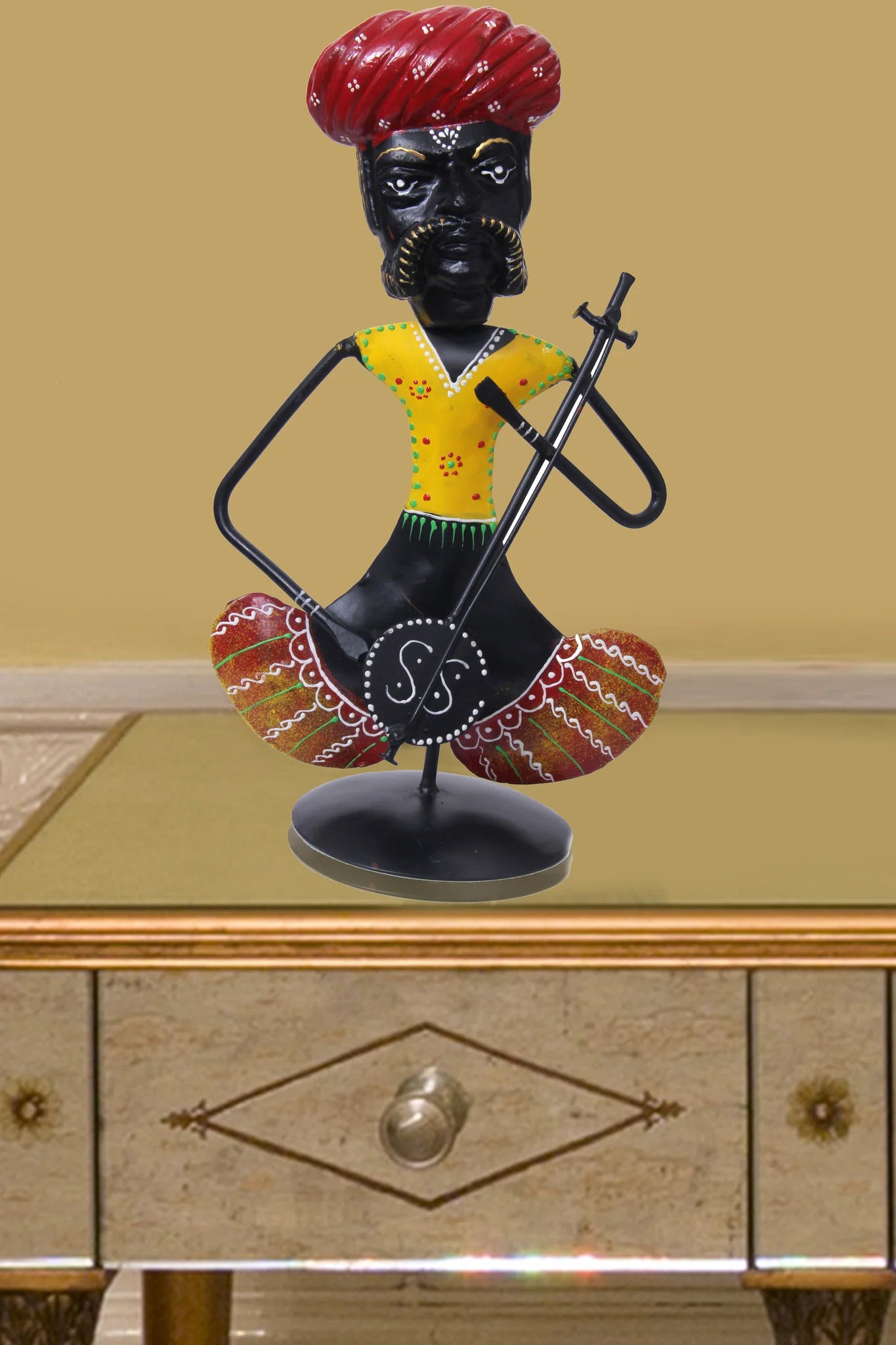 1 Pc Enthralling Metallic Doll Playing Musical Instrument / Ruchi