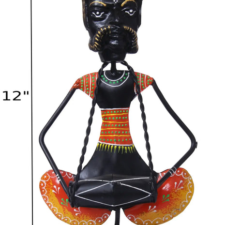 Traditional Rajasthani Musician Metal Decorative Sculpture / Ruchi
