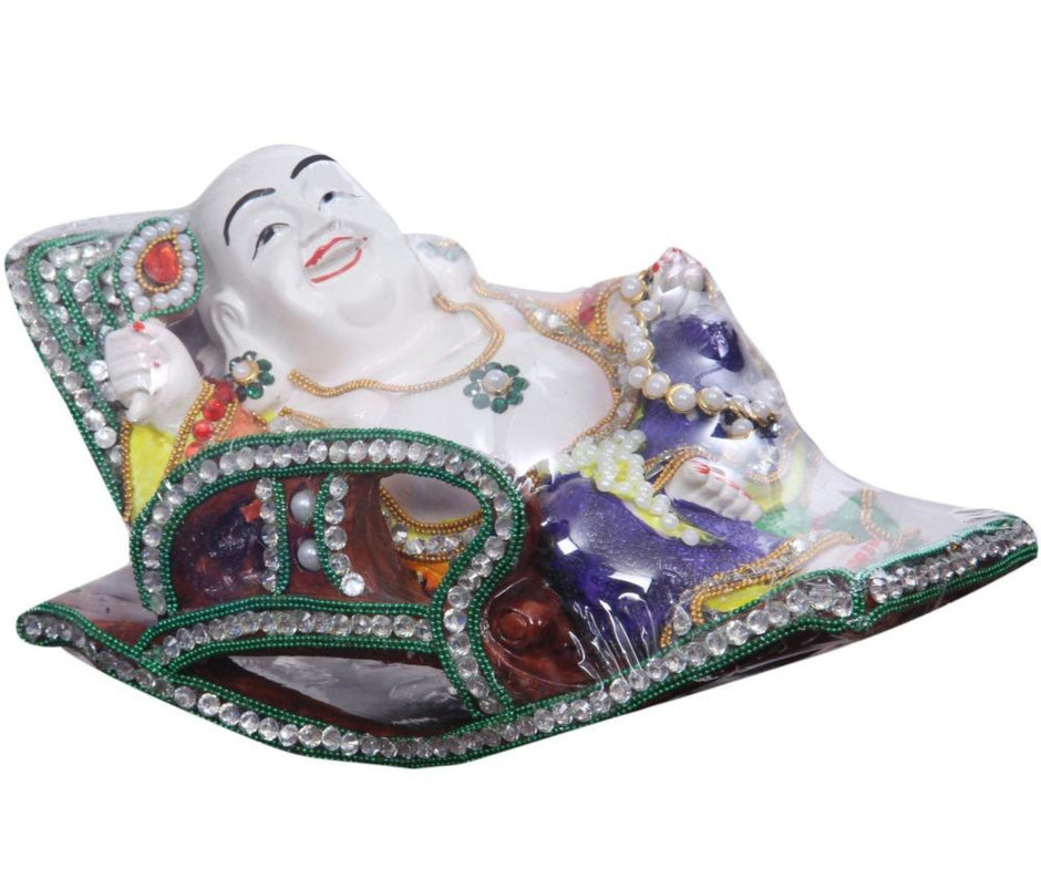 White Porcelain Laughing Buddha Statue / Ruchi