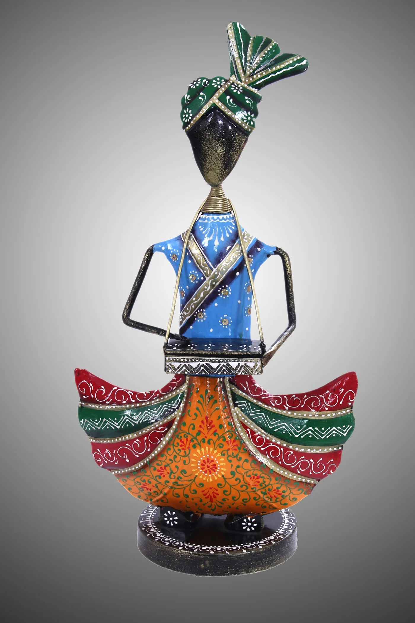 Decorative Multicolor Metal Musician Statue / Ruchi