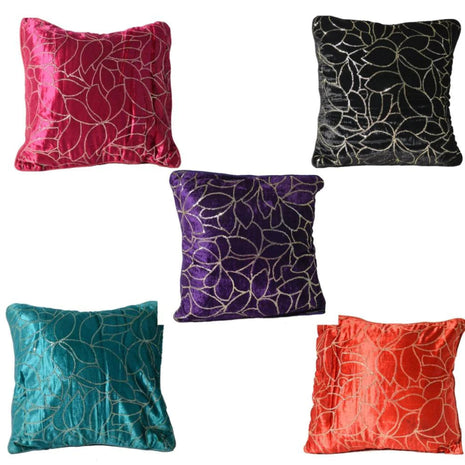 Multicolored Velvet Foil Printed Cushion Covers / Ruchi