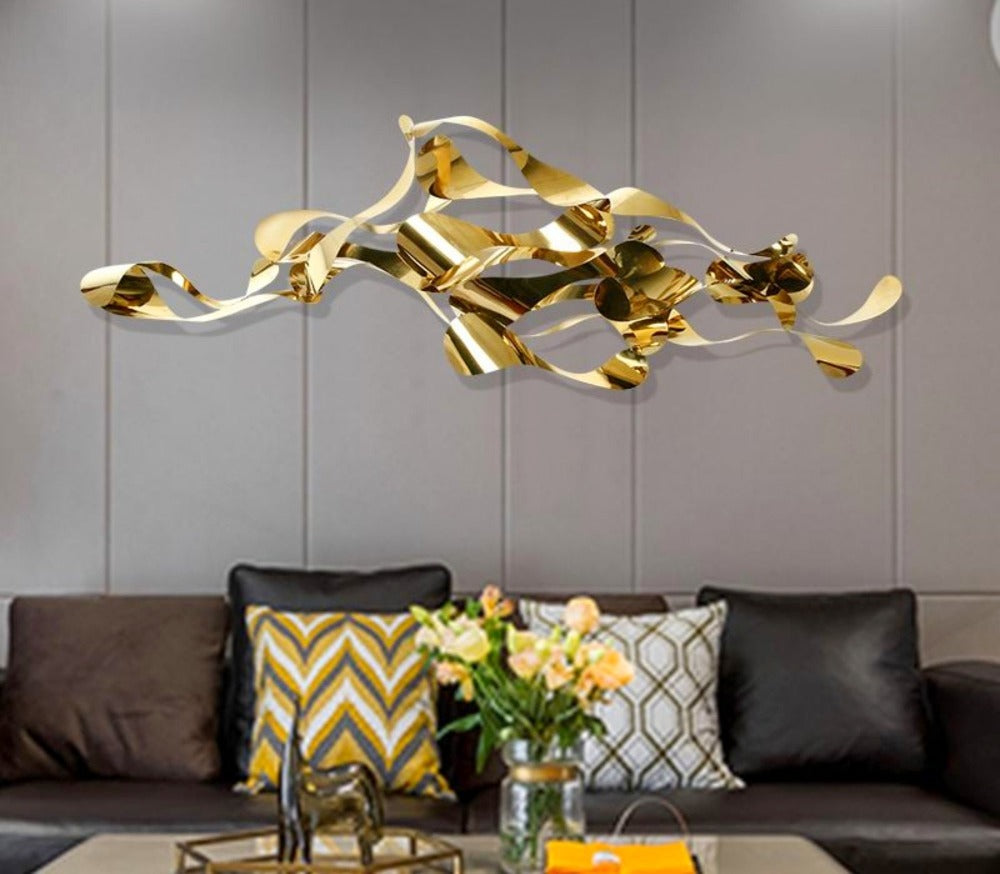 3D Metal Abstract Design Wavy Wall Hanging For Wall Décor / Ruchi