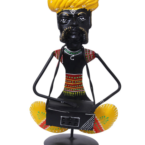 Traditional Rajasthani Musician Metal Decorative Sculpture / Ruchi
