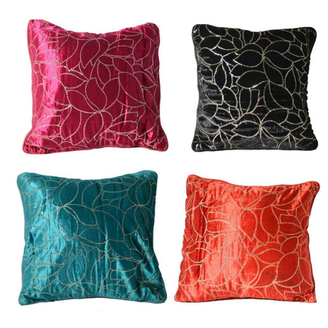 Multicolored Velvet Foil Printed Cushion Covers / Ruchi