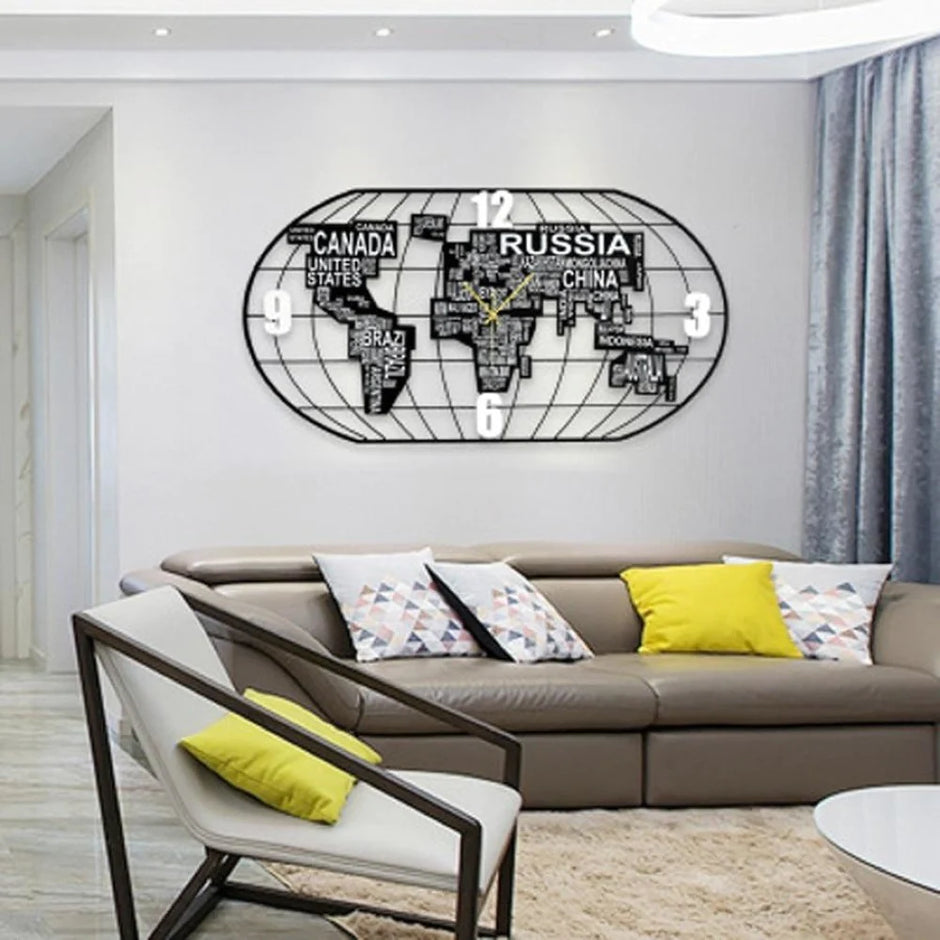 Elegant 3D World Map Clock / Ruchi