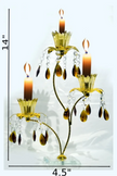 Striking Vintage 3-Tealight Glass Candle Holder / Ruchi