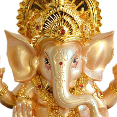 Enchanting Crafted Amulet Golden Colored Figurine / Ruchi