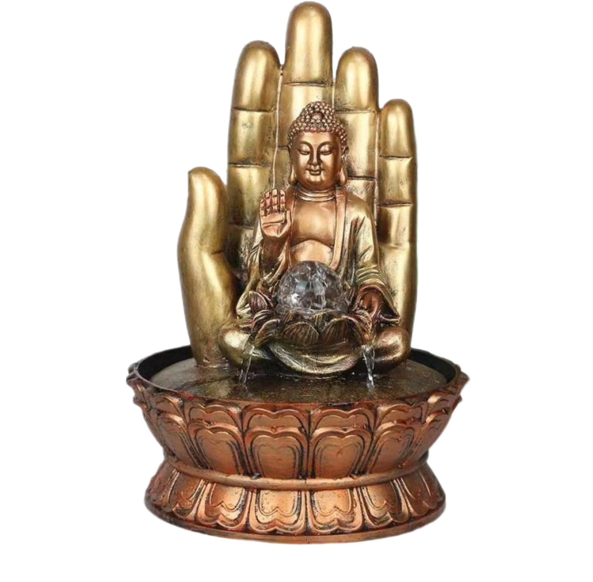 Elementary 1 Pc Copper Finished Buddha Statue Water Fountain / Ruchi