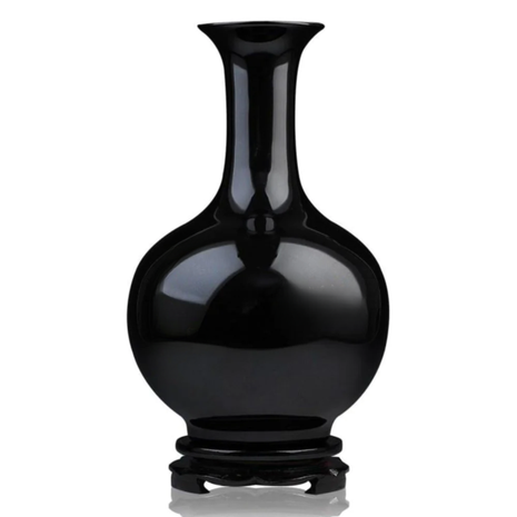 Hand-Painted Red Flower Ceramic Vase / Ruchi