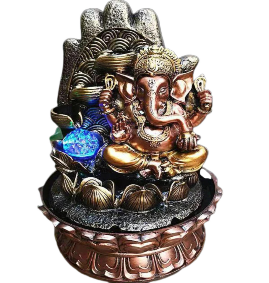 LED Polyresin Ganesha Water Fountain / Ruchi
